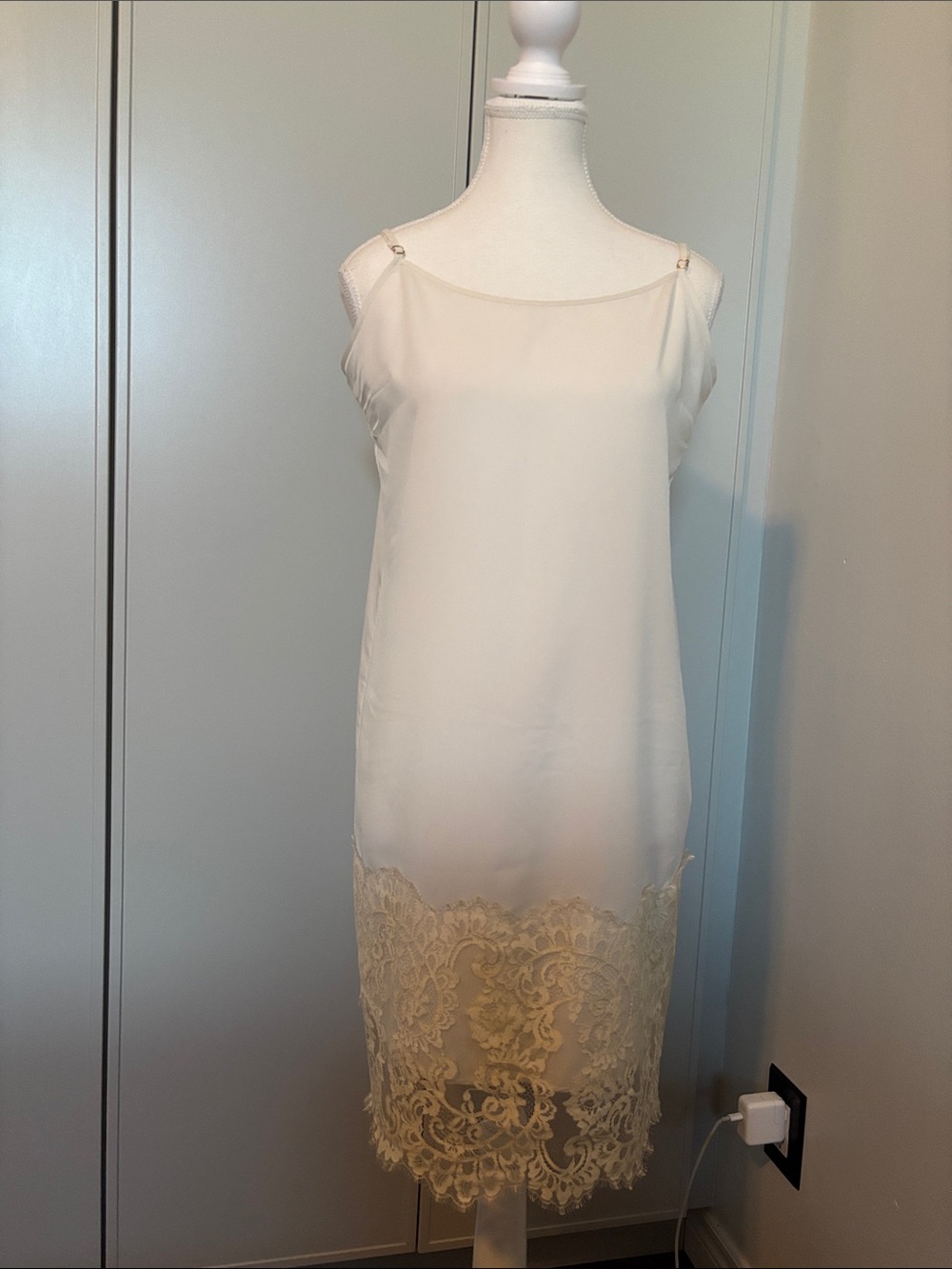 Twin-Set Cream Lace-Trim Slip Made in Italy